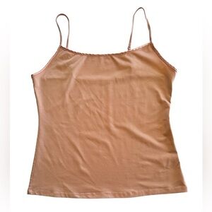 Ellen Tracy Stretch Camisole Tank Top Womens Large Peach Beige  Adjustable Strap